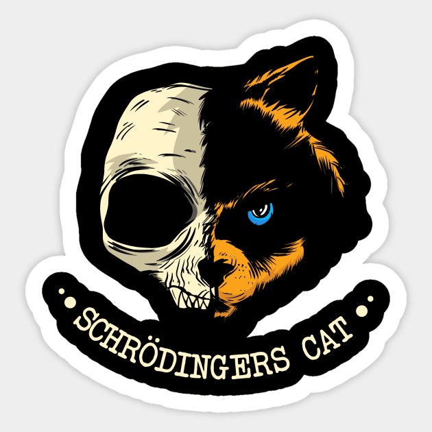 Schrödingers Cat Sticker by 2P-Design